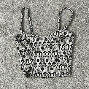 Black and White Patterned Women's Top